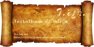 Teitelbaum Ádám névjegykártya